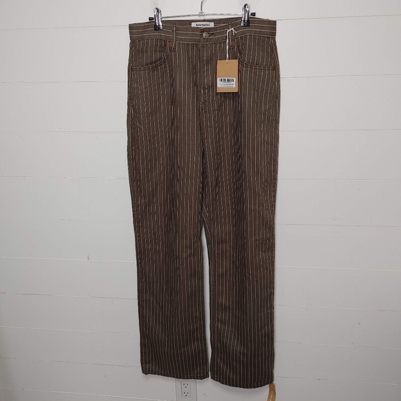Reformation Wilder high rise pinstripe wide leg jeans size 30 - Picture 9 of 16